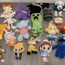 Plush Lot Of Video Game, Anime Charaters And More