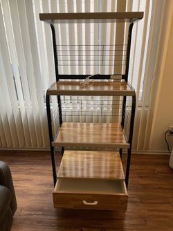 🔥 🔥Kitchen shelf with microwave electric outlet .. 5 Feet Tall / 25 Inches long / 17 Inches in depth‼️‼️‼️ Diferente colors available 🔥$165 Brand