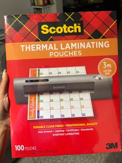 Scotch Thermal Laminating Pouches 100 Pack | 3 Mil Letter Size NEW Sealed