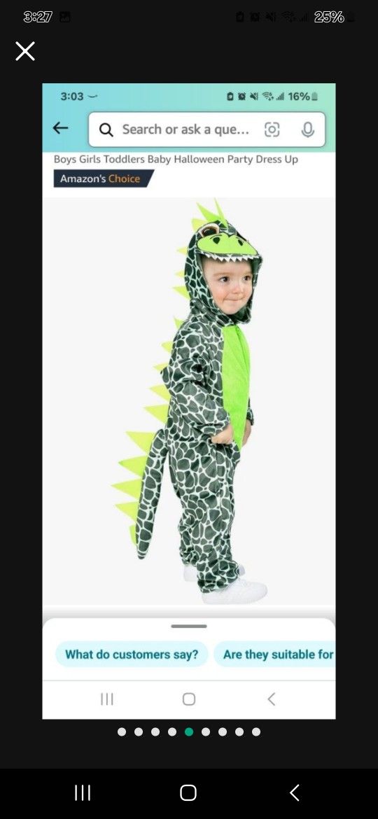 IKALI Dinosaur Costume Kids
Triceratops Dino Outft, Boys Girls
Toddlers Baby Halloween Party Dress
Up