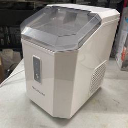 Frigidaire 33lb Countertop Nugget Pellet Ice Maker Self-Cleaning, White, for Home, Kitchen, Office, Bar