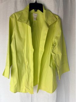 Chico's Lime Green Lightweight Shirt Jacket