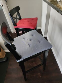 Ikea 2 Stools With Coushion