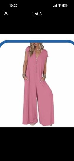 XL Pink Jumpsuit with Pockets