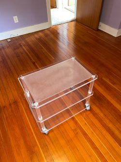 Acrylic 3-Tier Rolling Cart