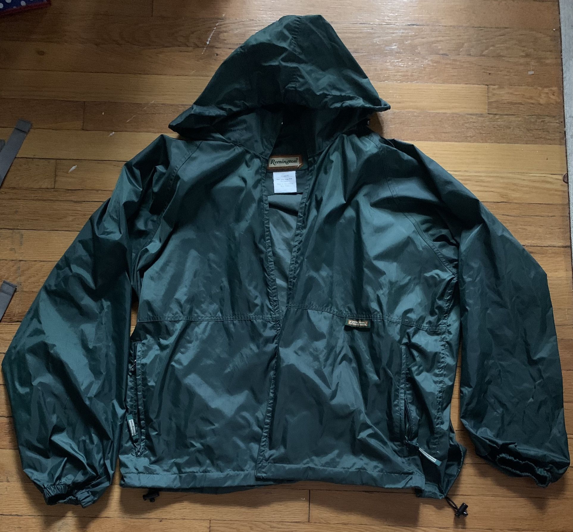 Remington Rain jacket Raincoat Green, Retractable&Removeale Hood - SizeXL ttsXL