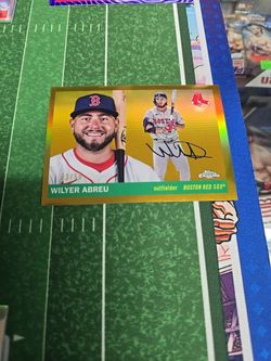2025 Topps Chrome Platinum Anniversary Wilyer Abreu Gold Wave /50 - Red Sox
