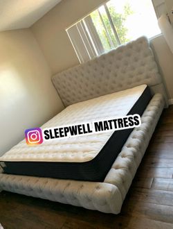 New king bed frame with mattress