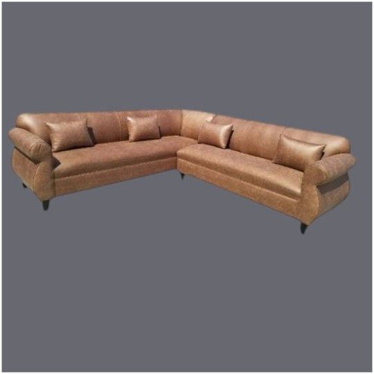 BRAND NEW 9x9ft SECTIONAL SOFA, DAKOTA CAMEL LEATHER, CUSTOM MADE AVAILABLE