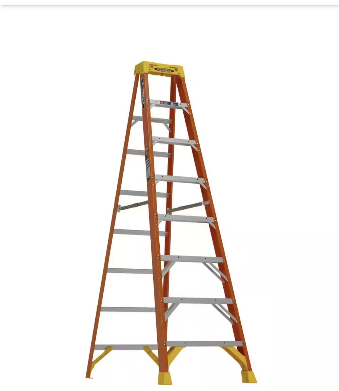 Werner 8 ft. Fiberglass Step Ladder (12 ft. Reach Height) with 300 lb. Load Capacity Type IA Duty Rating