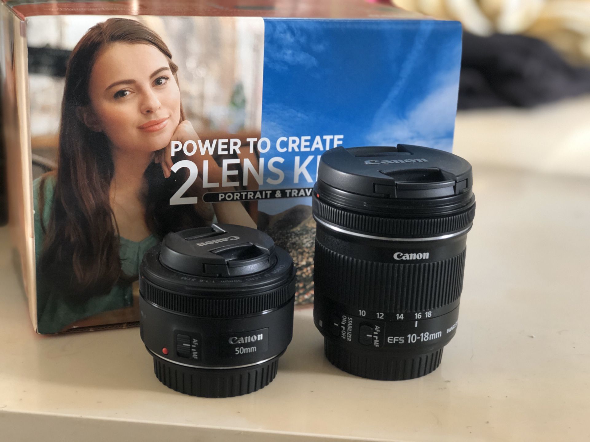 Canon 50mm and 10-18mm lens kit