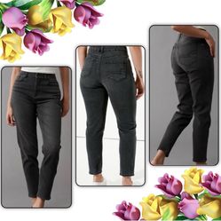 American Eagle Outfitters Stretch Curley Mom Black Wash Jeans Size 00