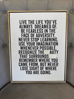 Motivational Quote Framed Wall Art Print