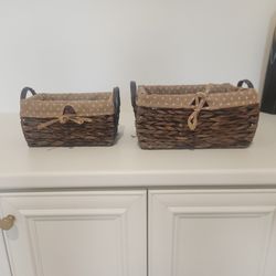 Wicker Baskets with Removable Inserts