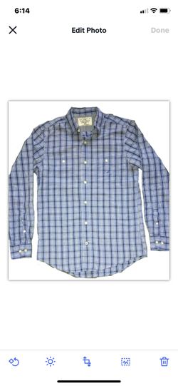 Men’s Long Sleeve Plaid Cotton Check Shirt in XS by Nautica!