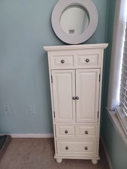 Jewelry Chest Distressed White Chest of Drawer