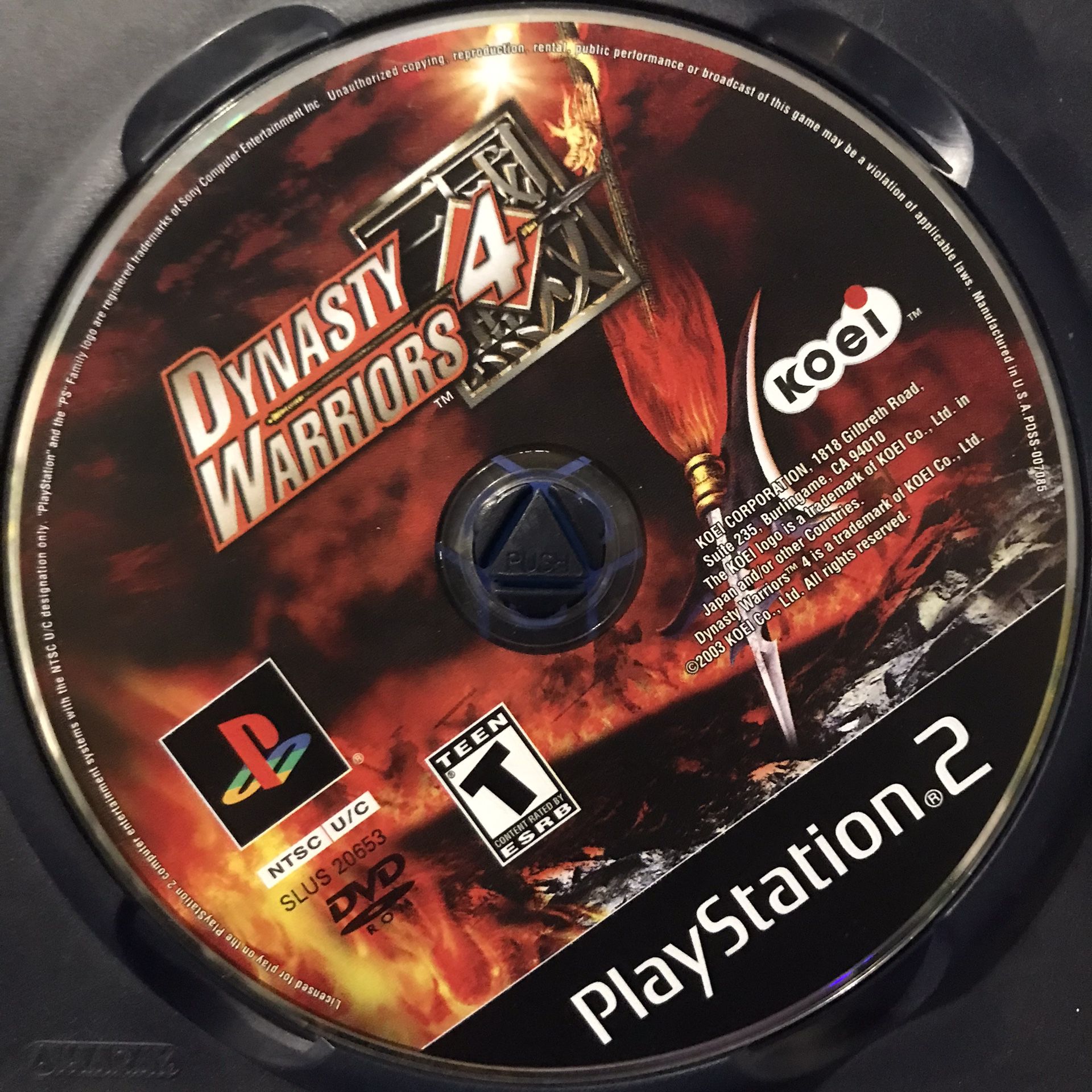 Dynasty Warriors 4 (Sony PlayStation 2) Ps2 Disc Only