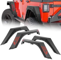 For Jeep Wrangler Fender Flares Compatible With 2007-2018 Jeep Wrangler JK JKU Unlimited  SKU:  XBCF-0003