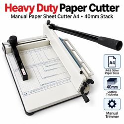 Heavy Duty Paper Cutter Manual Paper Sheet Cutter A4 Stack Paper Trimmer 40mm