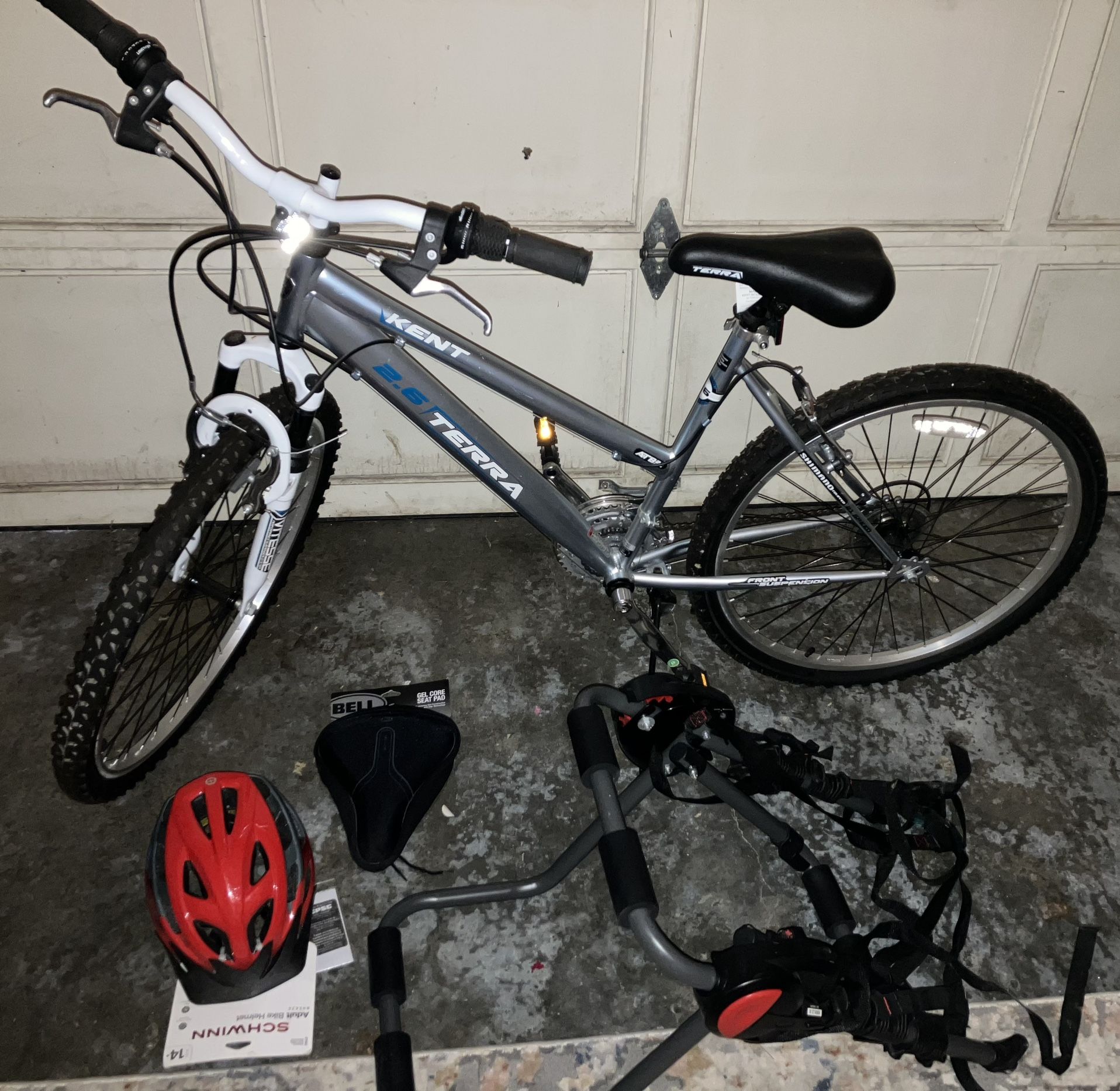 Bike . New Helmet, New Seat Pad, 3 Bike Rack