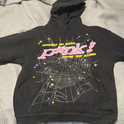 Spider Pink Hoodie Black New