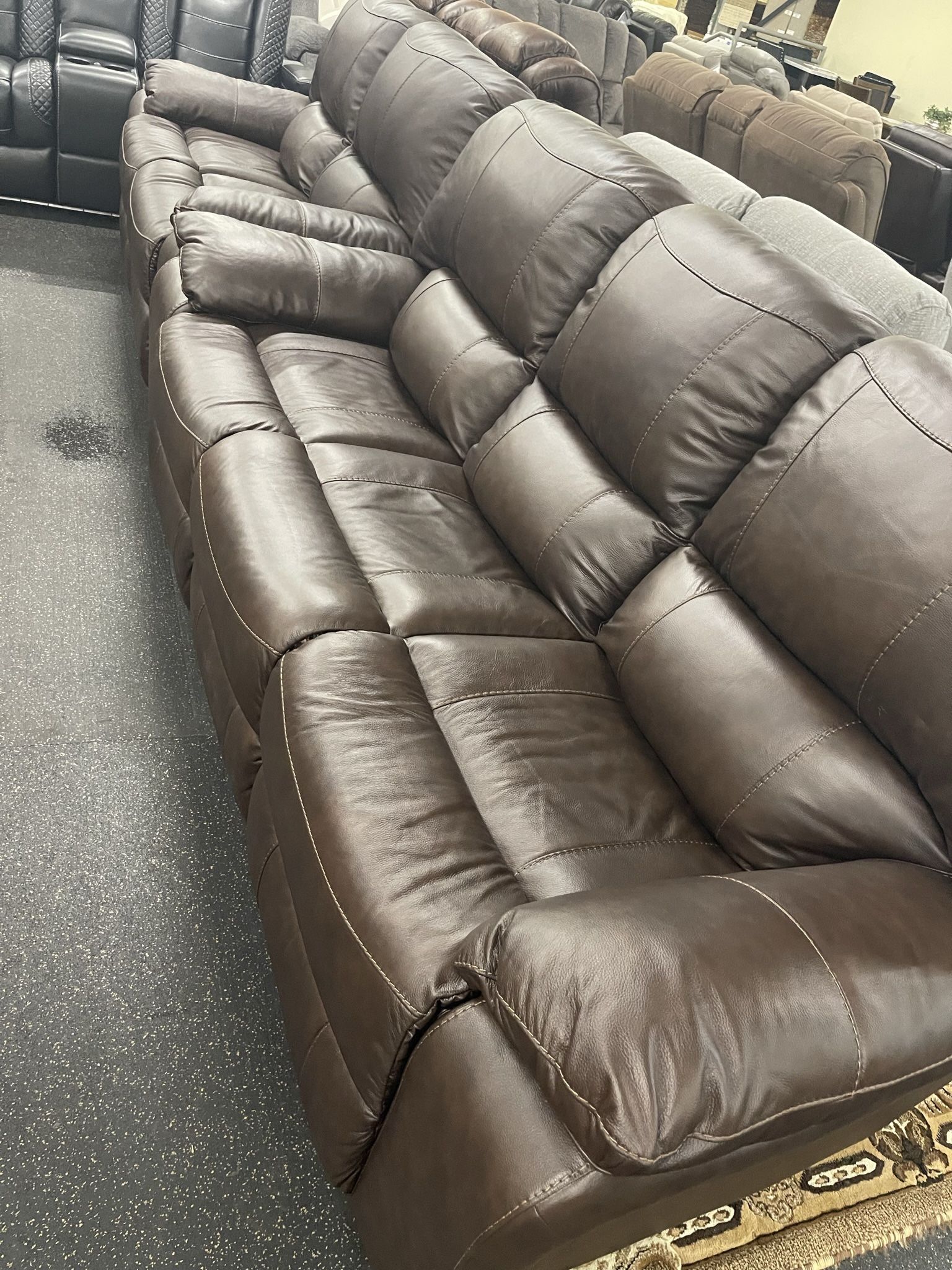 Leather Power Reclining Sofa And Leather Power Rec Love Seat On Sale