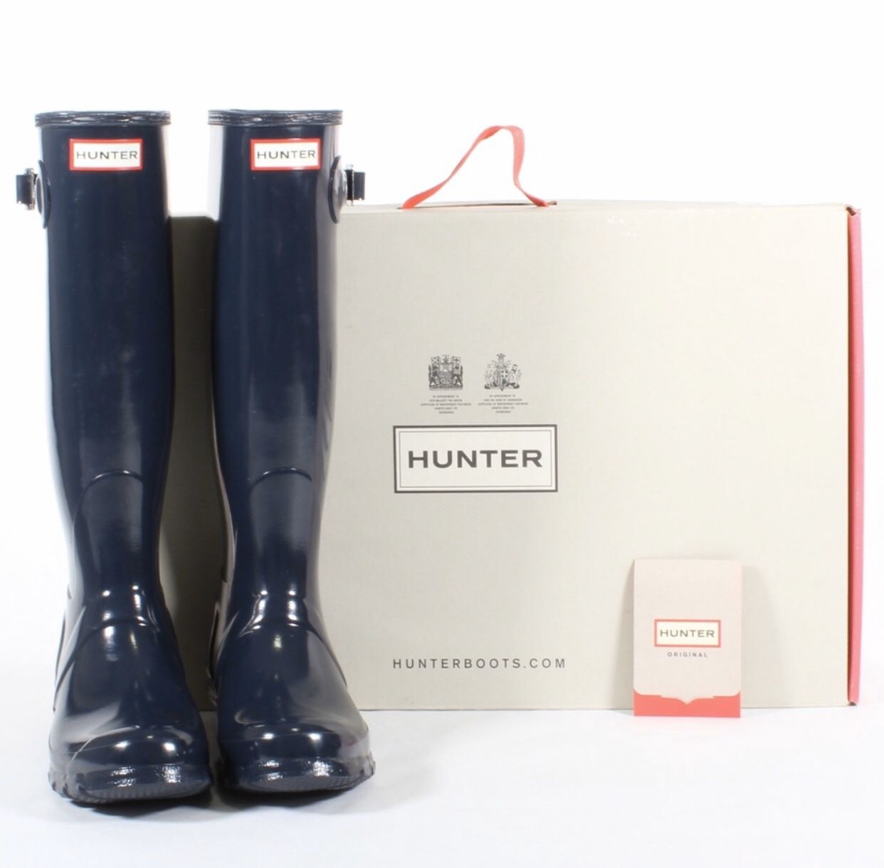 Hunter Women's Original Tall Gloss Rain Boots Navy Blue Size 7