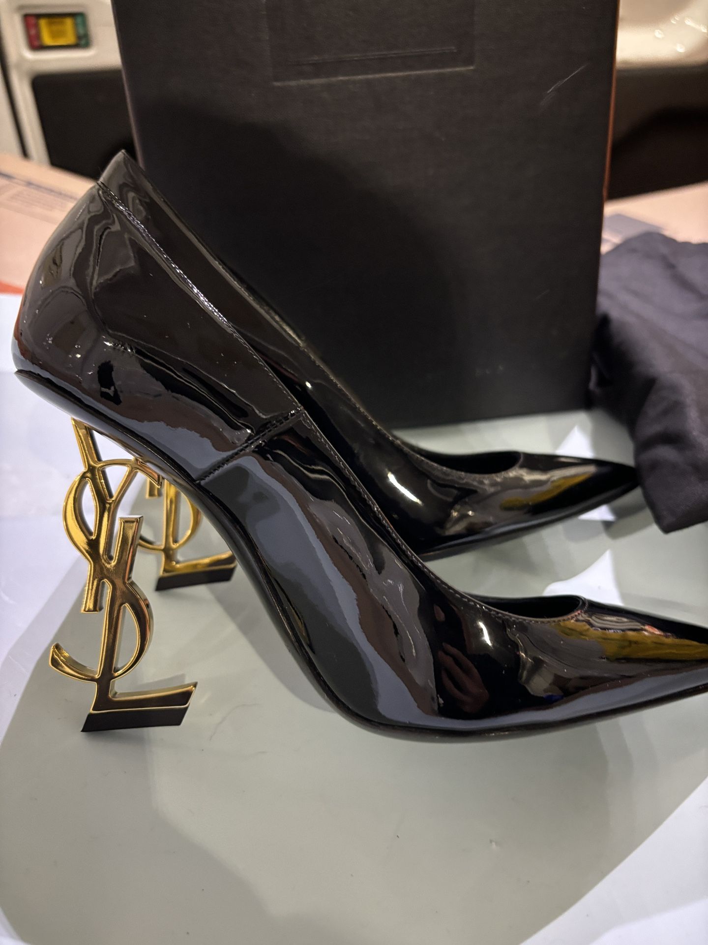 Saint Laurent Nero 110mm Opyum Patent YSL-Heel Pumps size:36