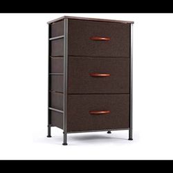 New three drawer dresser or nightstand with wood top and wood handles