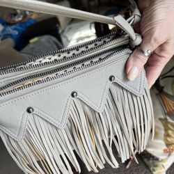 Madden Girl Leather Crossbody Purse With  Built In Wallet! Pretty Fringe Also See All Photos ! 