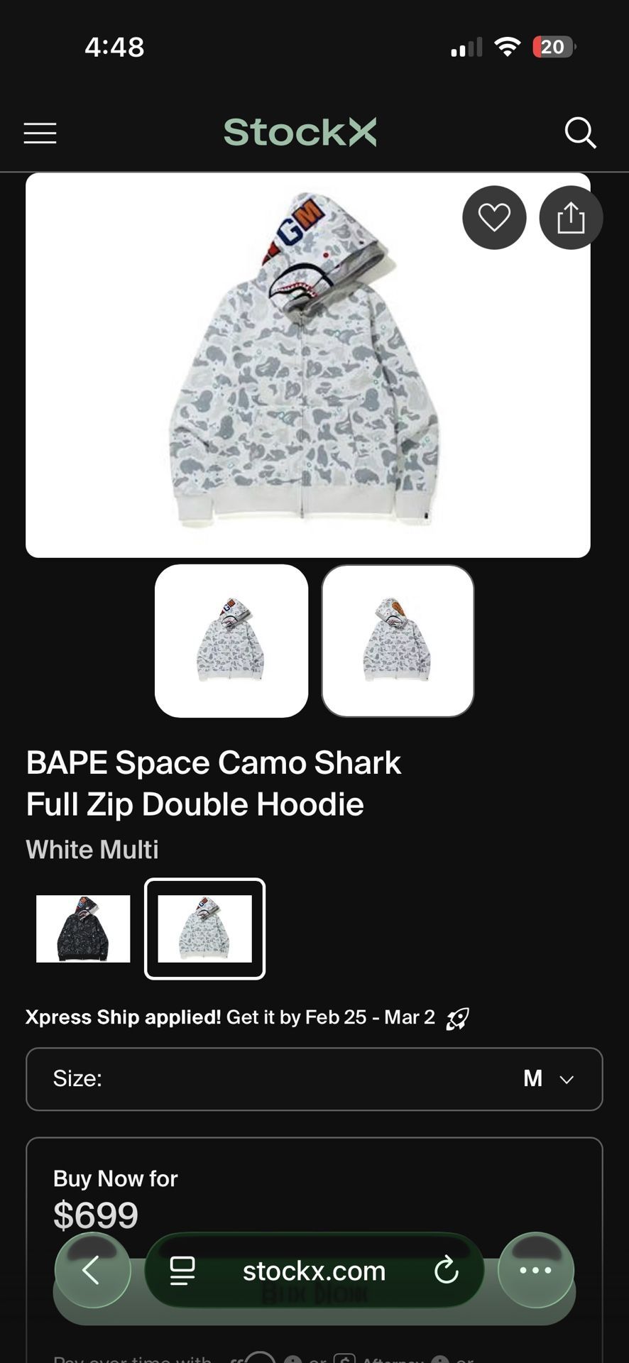 White Bape Hoddie
