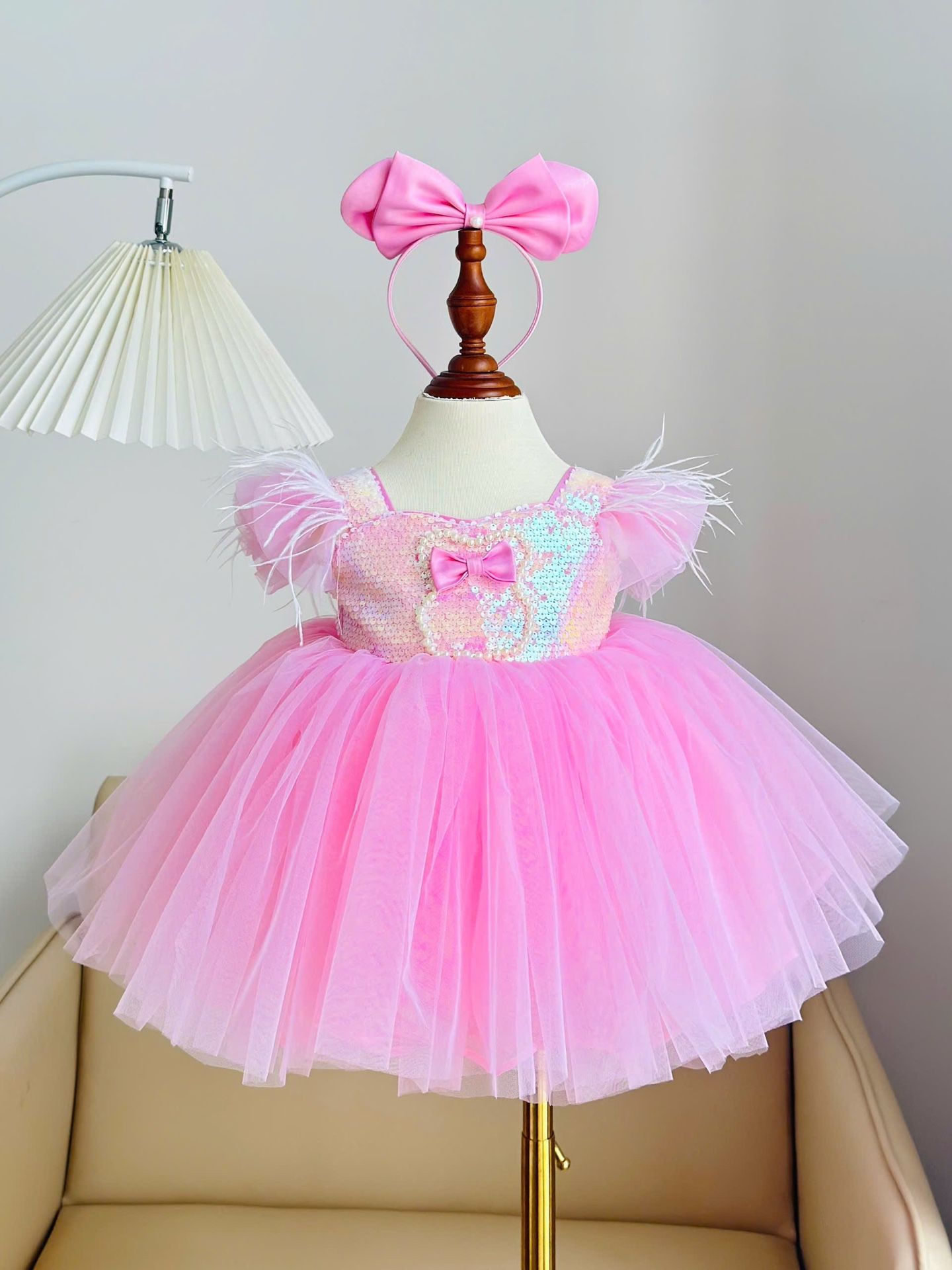 Pink Minnie Mouse Dress: Birthday, Halloween Costume