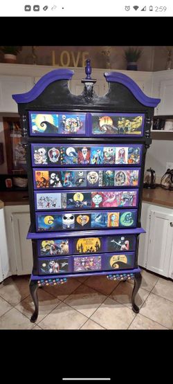 Nightmare Before Christmas Highboy Chest Of Drawers Dresser 