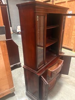 Mahogany China Cabinet with Chest Base