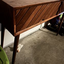 Retro Mod. Sofa Table/entry Table In Wood 