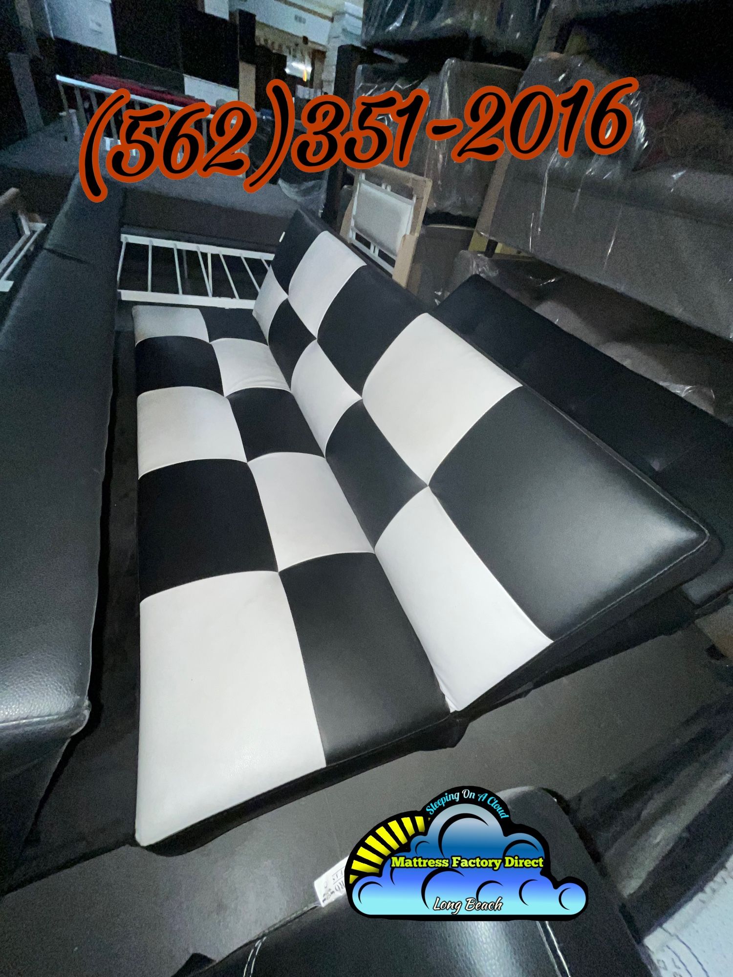 Black And White Checkered Futon Couch New Sofa