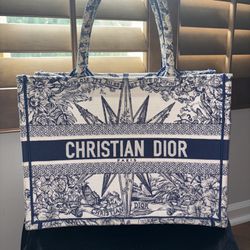 Christian Dior canvas/embroidered Large Tote Bag