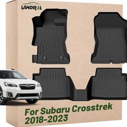 Landrol Car Floor Mats Liners Replacement for Subaru Crosstrek 2018-2023 Durable Odorless Custom Fit Front Rear Heavy Duty TPE Carpet Durable Black Wa