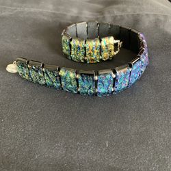 One of a kind Dichroic glass & Silver necklace