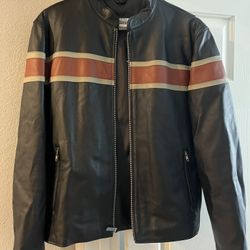 Wilson’s Leather Jacket – Black w/ Stripe Detail – Excellent Condition  Price: $60 (see pricing notes below)  Description: Wilson’s leather jac