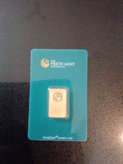 Perth Mint 10g gold bar in sealed assay certi card