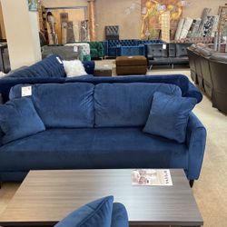 Blue Sofa & Loveseat 