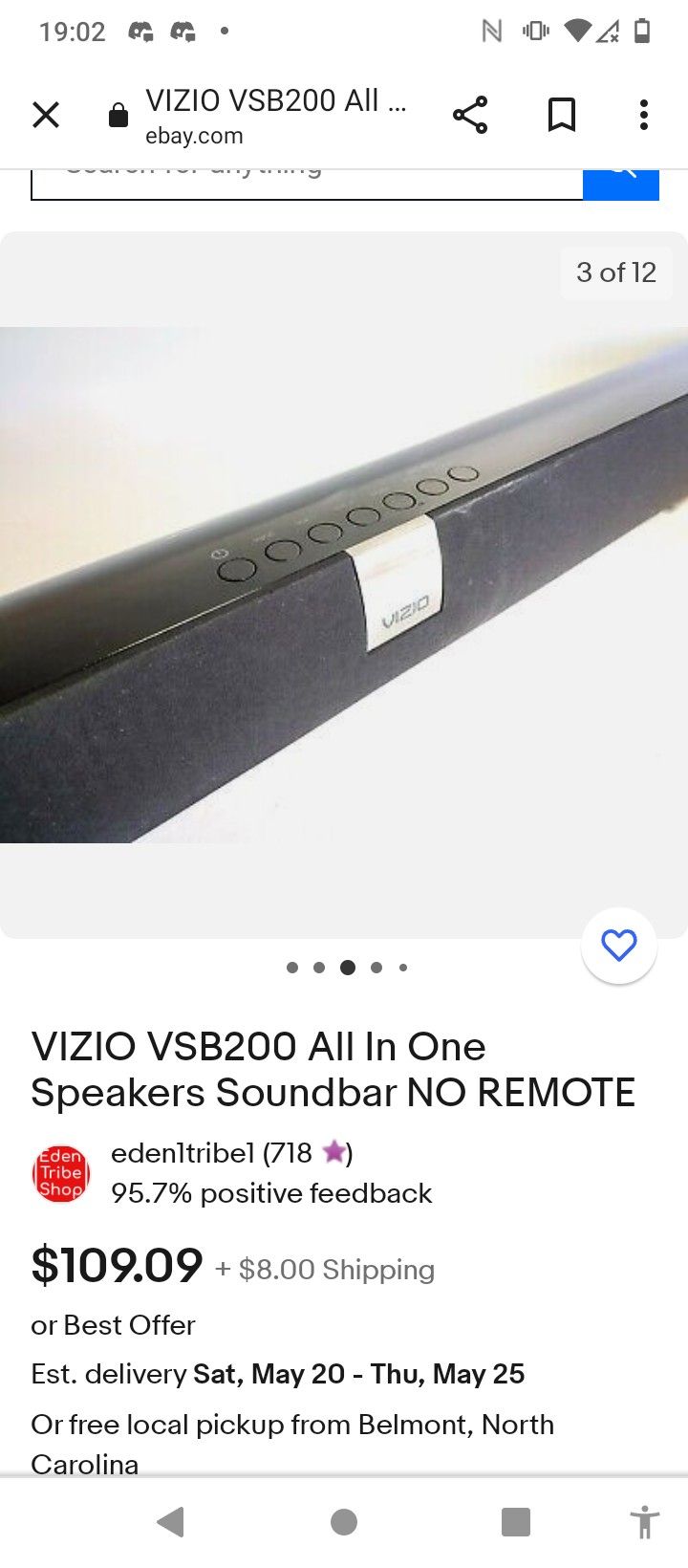 Vizio Vsb200 Sound bar