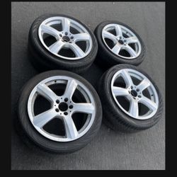 4 — 255/40r18 285/35r18 5x4.12 5x112 Stock Mercedes CLS E S Class Vw Jetta Passat Golf Audi Wheels Rims Good 80% Treads Tires!!!!
