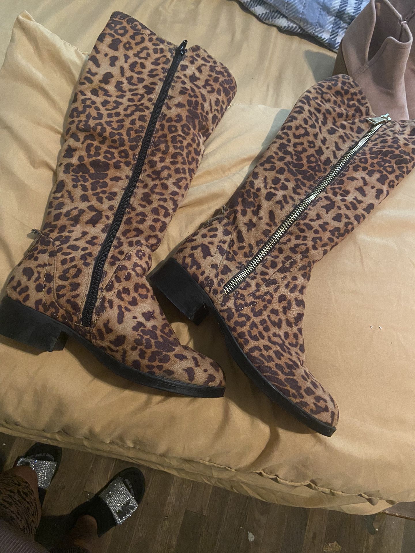 Leopard Boots Size 5 1/2 