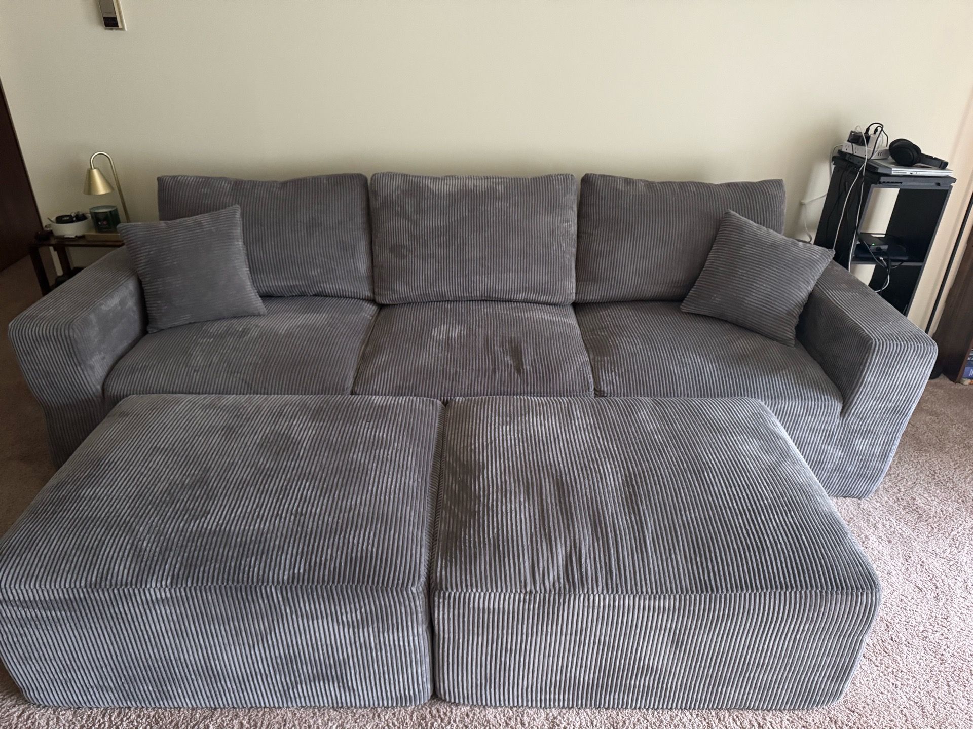 Gray Boneless Couch -113”