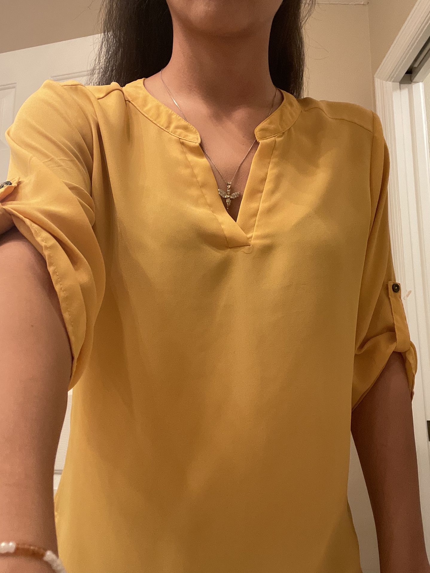 Brand New Yellow Casual Dress Shirt Half Sleeve New  
