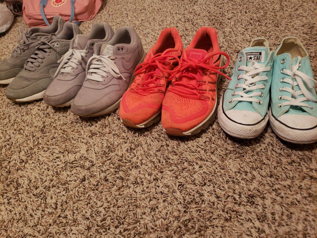 Used nike air max and converse shoes
