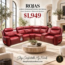 3-Piece Power Reclining Sectional Sofa