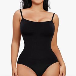 Nebility Shapewear Waist Trainer Bodysuits Women Clothing Tummy Control Seamless Full Body Shaper Square Neck Jumpsuits Top black large